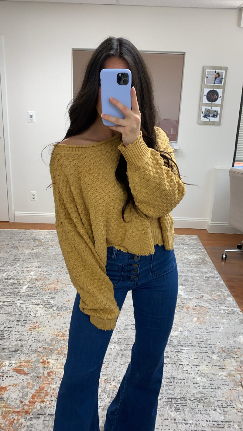 Lottie Textured Sweater- Golden Honey
