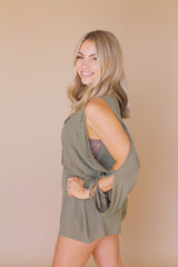 Just Your Type Romper- Olive