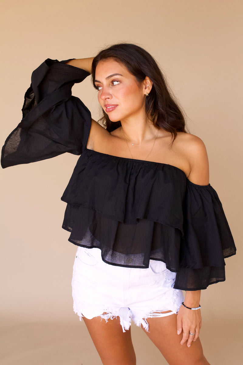 Tanya Off The Shoulder Top- Black