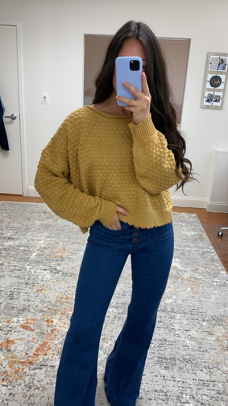 Lottie Textured Sweater- Golden Honey