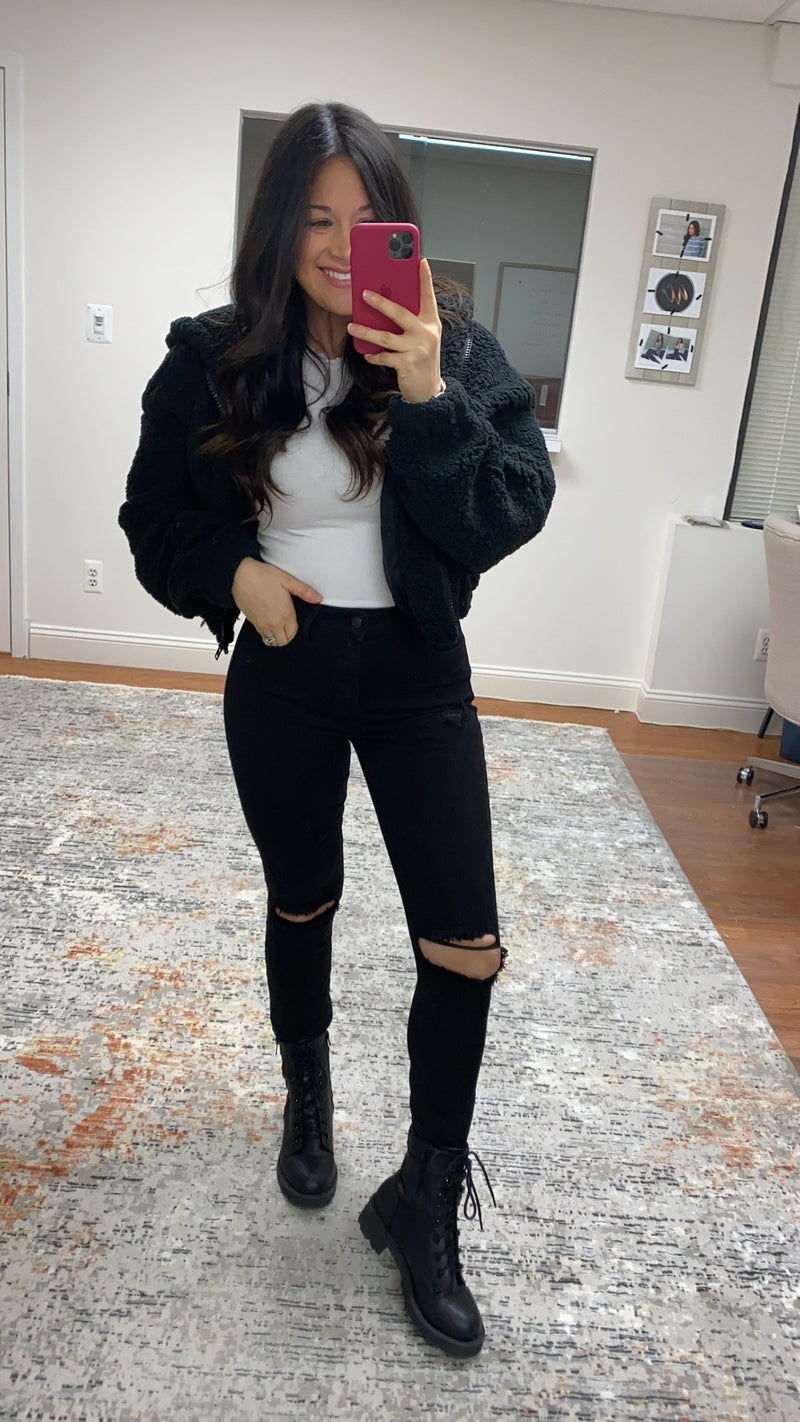Asher Distressed Skinny Jeans- Black