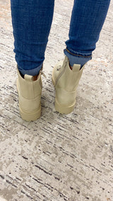 Grant Lace-Up Boots- Light Beige