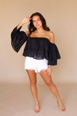 Tanya Off The Shoulder Top- Black