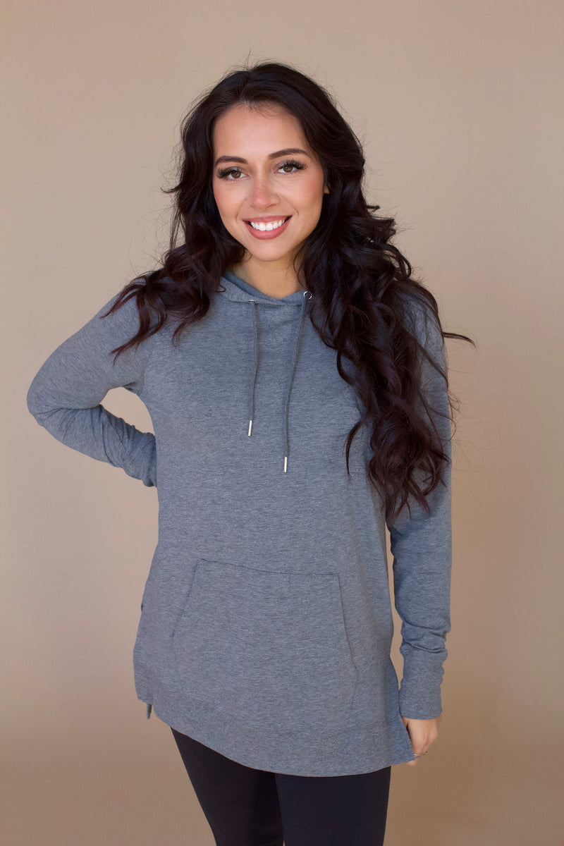 Scout Hi-Low Hoodie- Grey