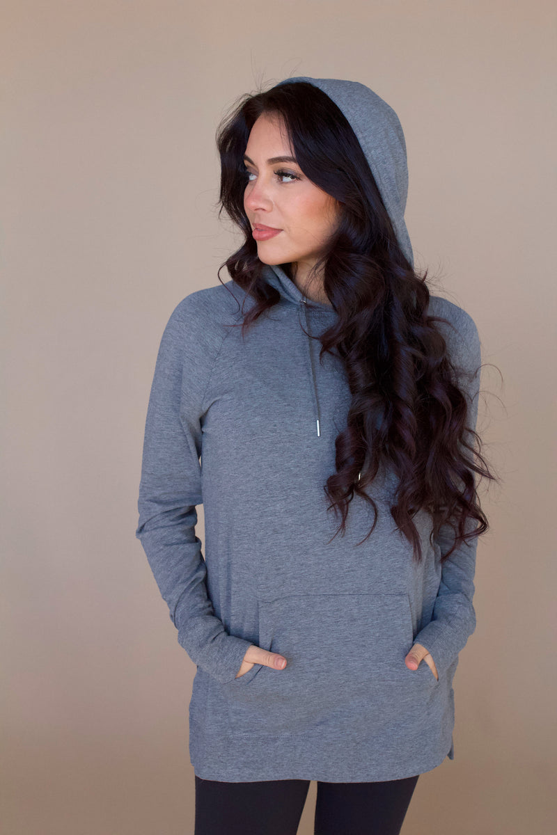 Scout Hi-Low Hoodie- Grey