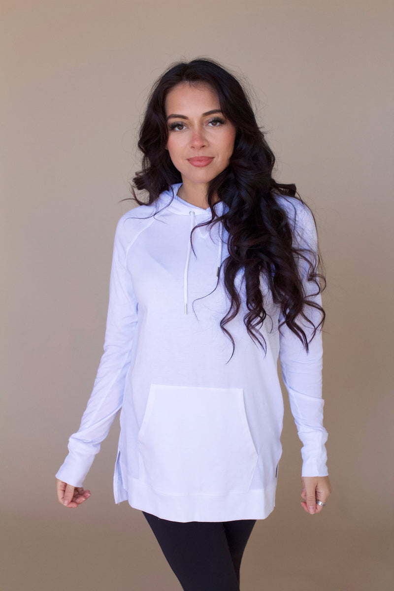 Scout Hi-Low Hoodie- White