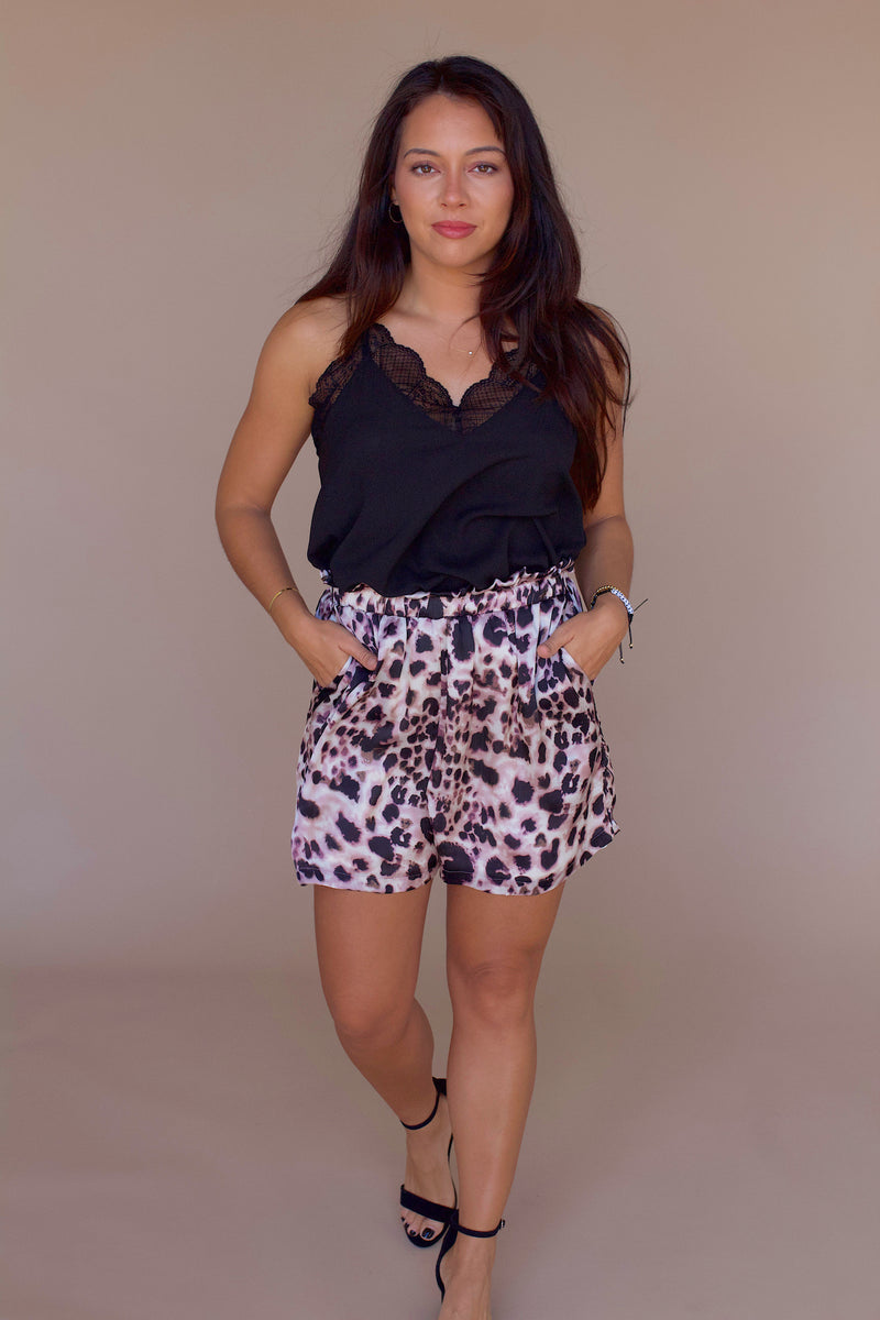 Know Your Worth Leopard Shorts- Mauve