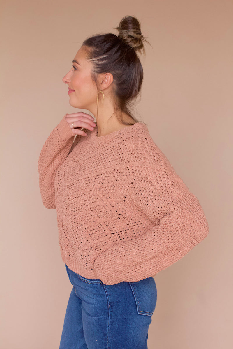Kennedy Chenille Sweater- Light Clay
