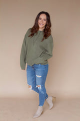 Birdie Hooded Sweater- Olive