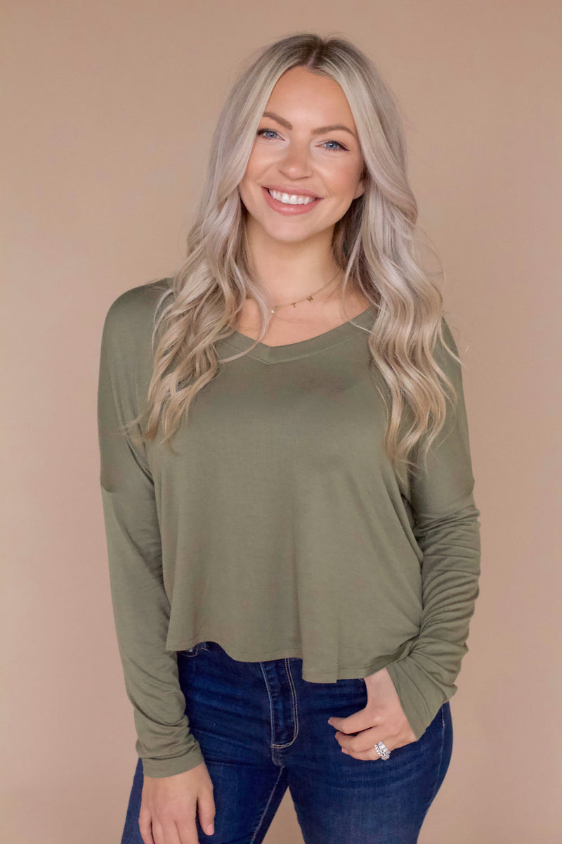 Knox Long Sleeve Tee- Olive