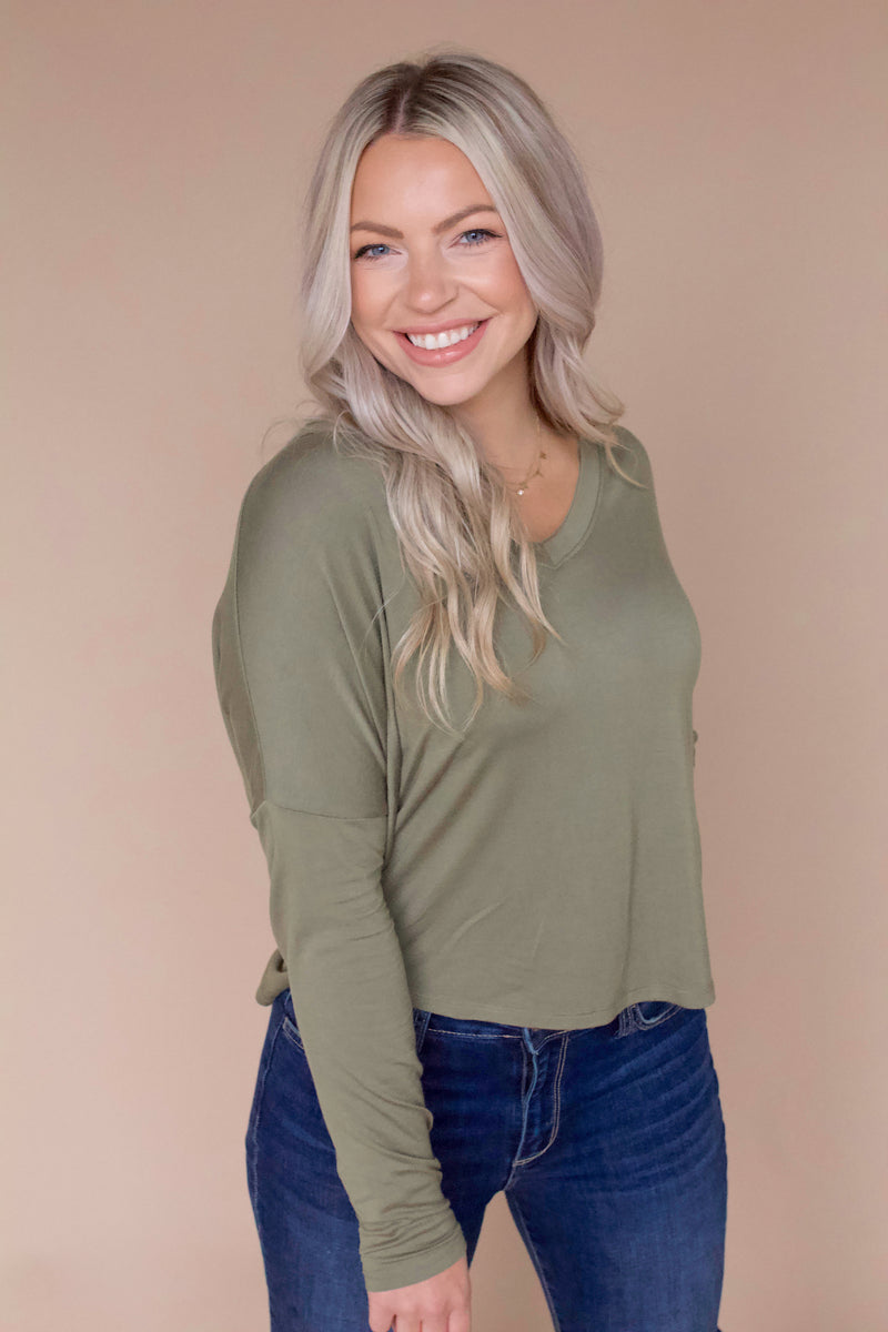 Knox Long Sleeve Tee- Olive