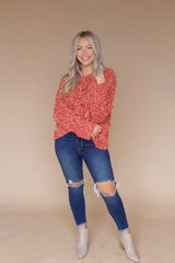 Charley Hooded Cable Knit Sweater- Light Rust