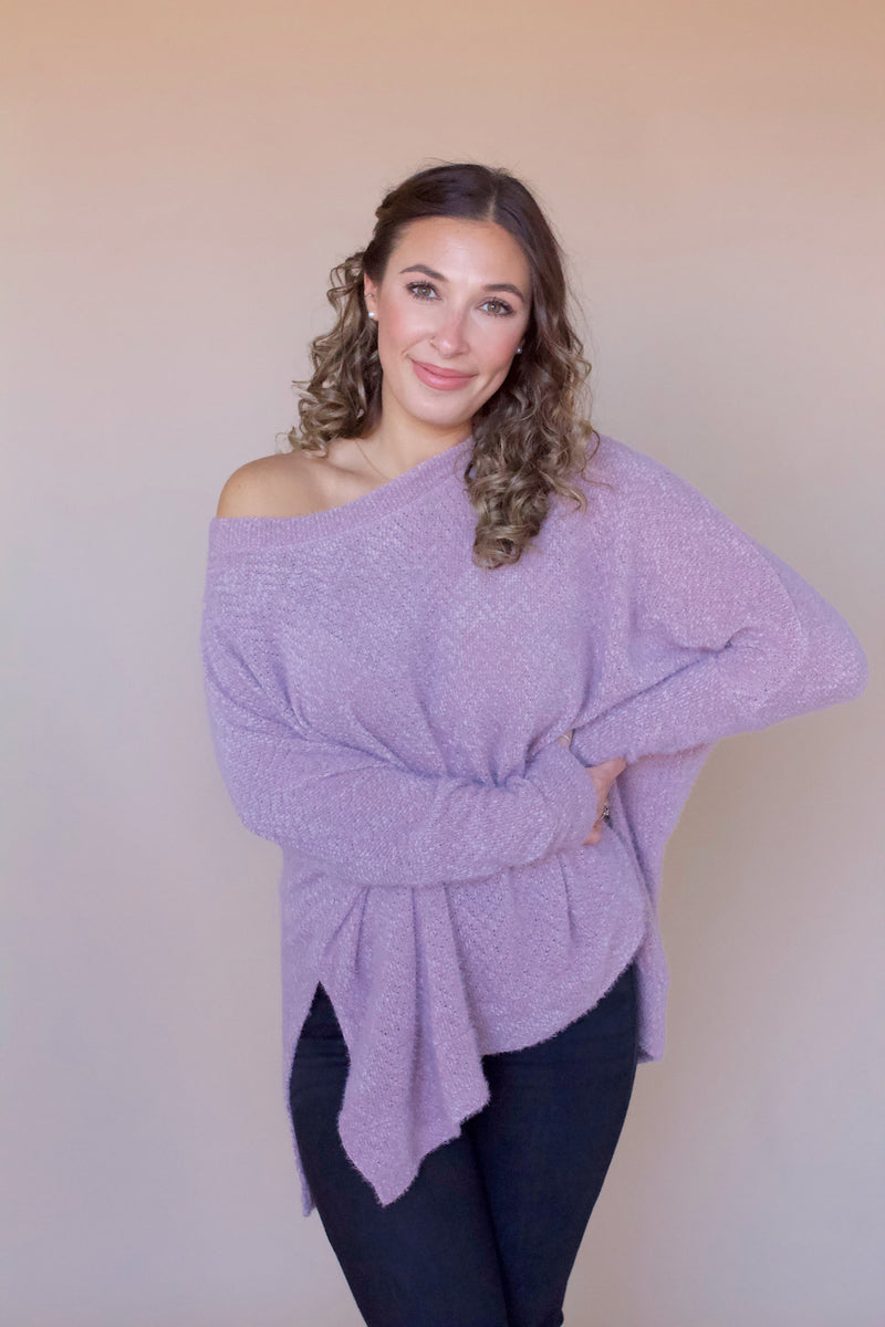 Lawson Brushed Eyelash Knit Tunic- Mushroom