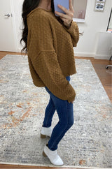 Lottie Textured Sweater- Caramel