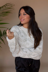 Frosty Chenille Sweater- Ivory