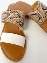 Stand Out Sandals- Snake/White