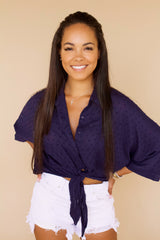 Whatever Happens Blouse- Navy