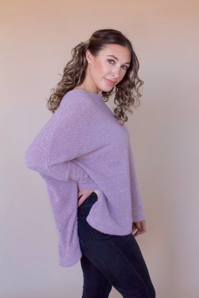 Lawson Brushed Eyelash Knit Tunic- Mushroom